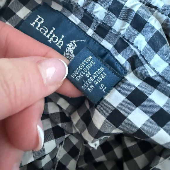 Ralph Lauren Black and White Checkered Button Down Shirt - Picture 4 of 4